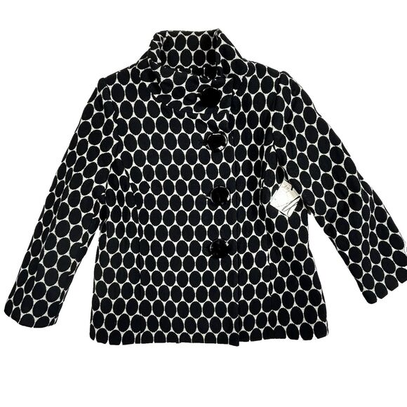 Milly of New York Jackets & Blazers - Milly of New York An Original Womens 8 Wool Blend Jacket Polka Dot Black White